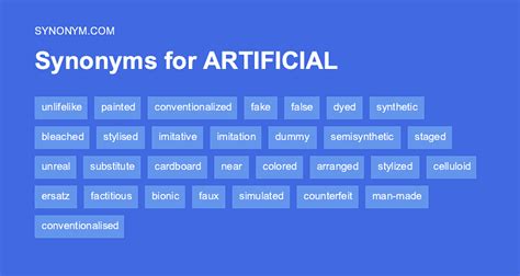 artificial synonyms|antonym for artificial.